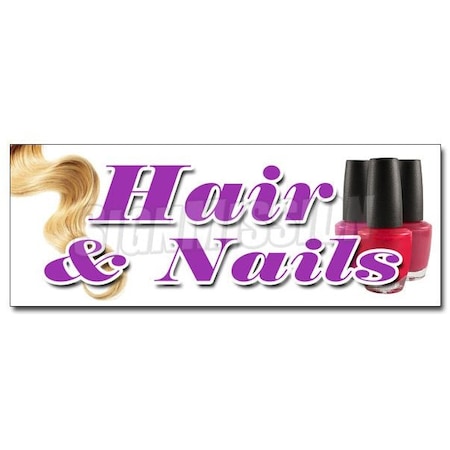 Signmission HAIR & NAILS DECAL sticker coloring manicurist pedicure perms stylist, D-12 Hair & Nails D-12 Hair & Nails